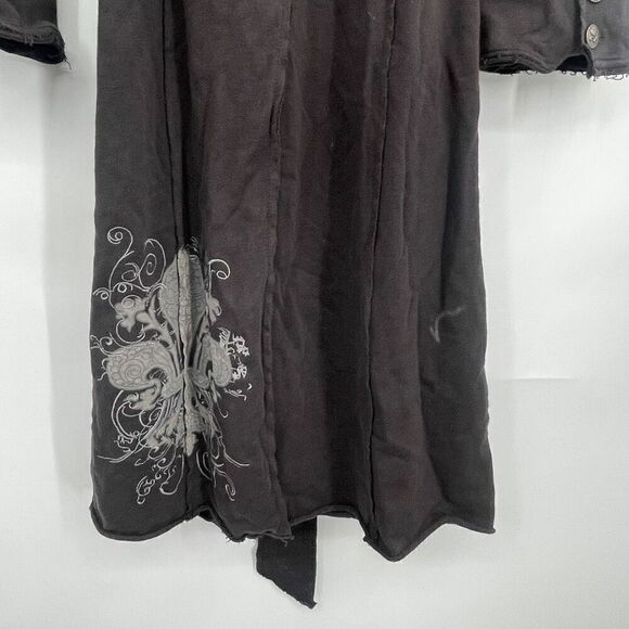 Röxxtar Black Pirate Coat Military Style Trench Coat Long Jacket Size 2 NWT - Picture 9 of 9